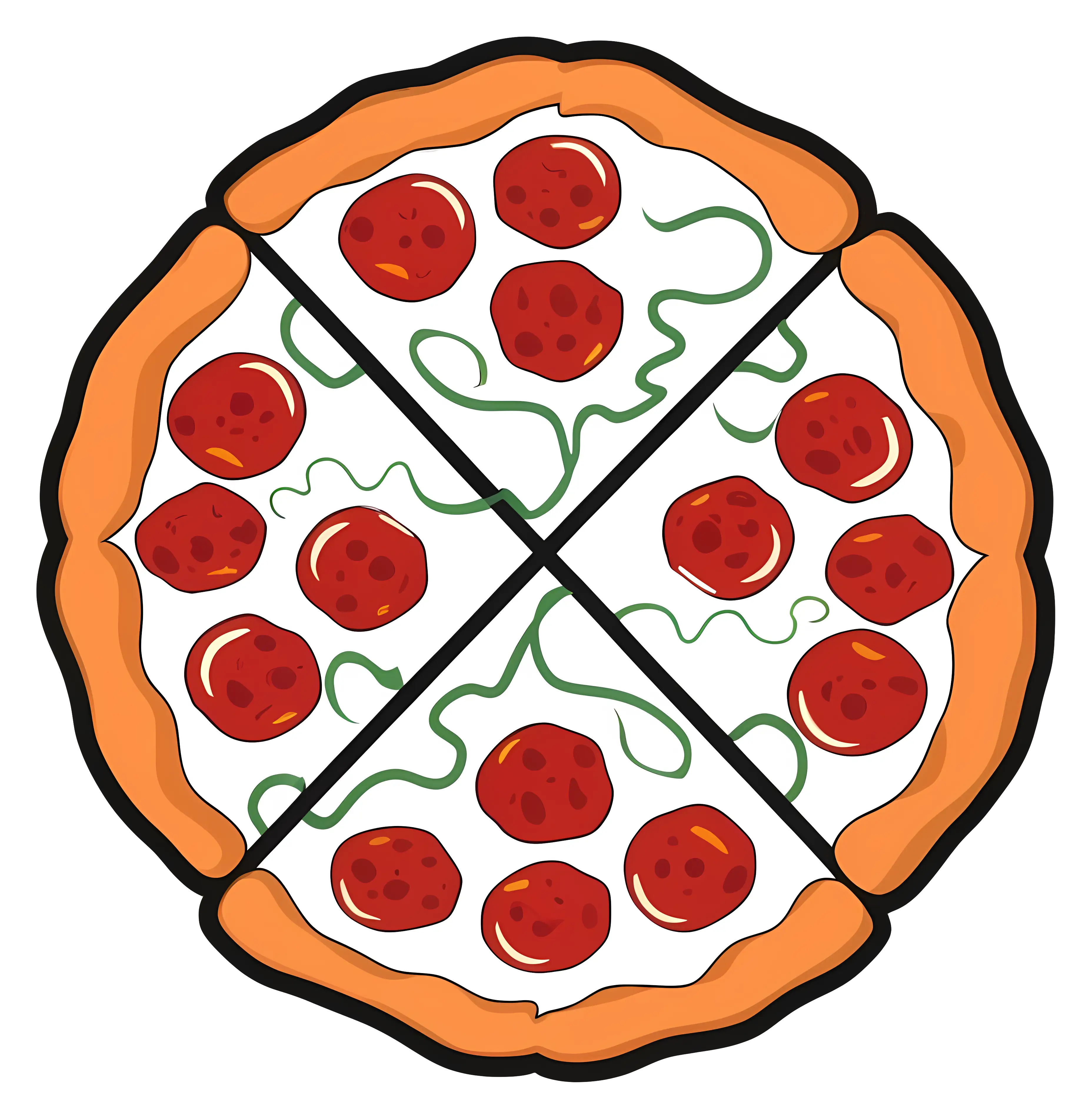 Pepperoni Pizza Illustration