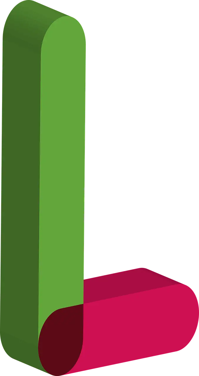 3D Green and Red Letter L