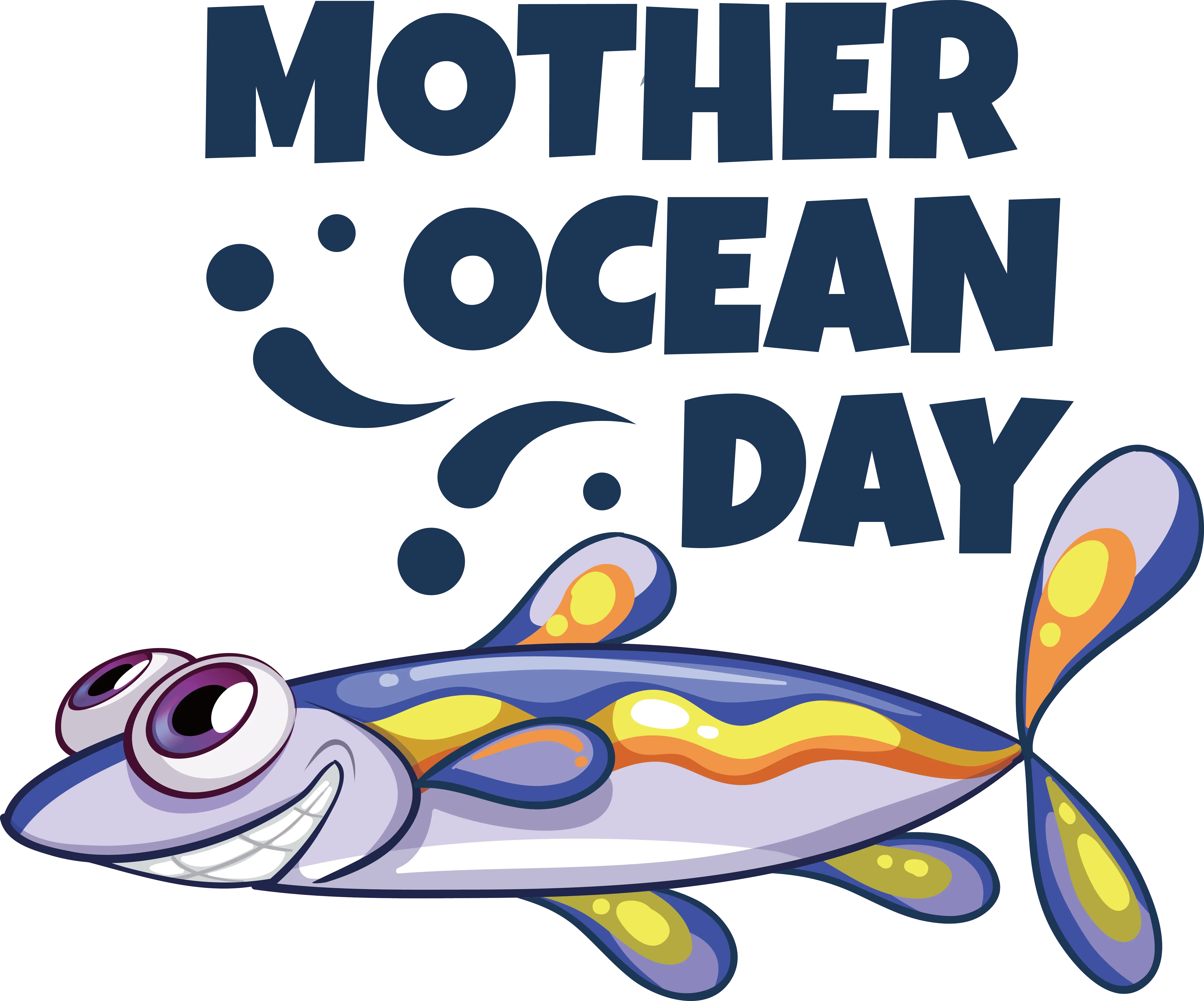 Mother Ocean Day with Smiling Fish