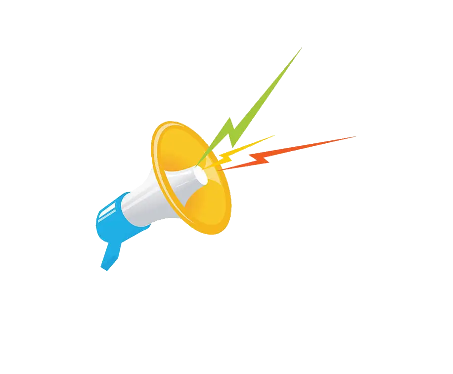 Colorful Megaphone Illustration with Sound Waves