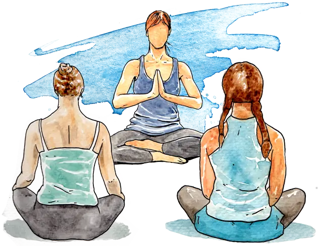 Group Yoga Session Illustration