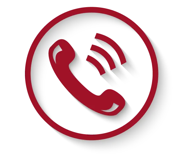 Red Phone Symbol with Signal Waves