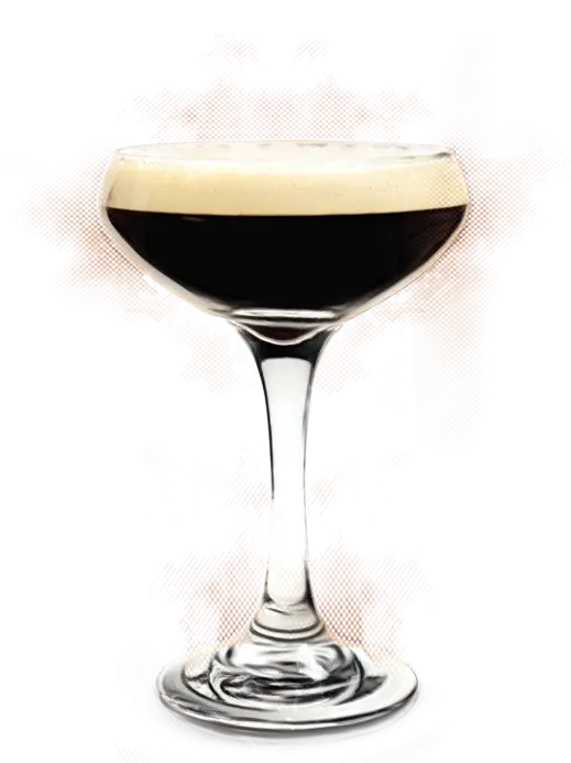Glass with Frothy Coffee Cocktail