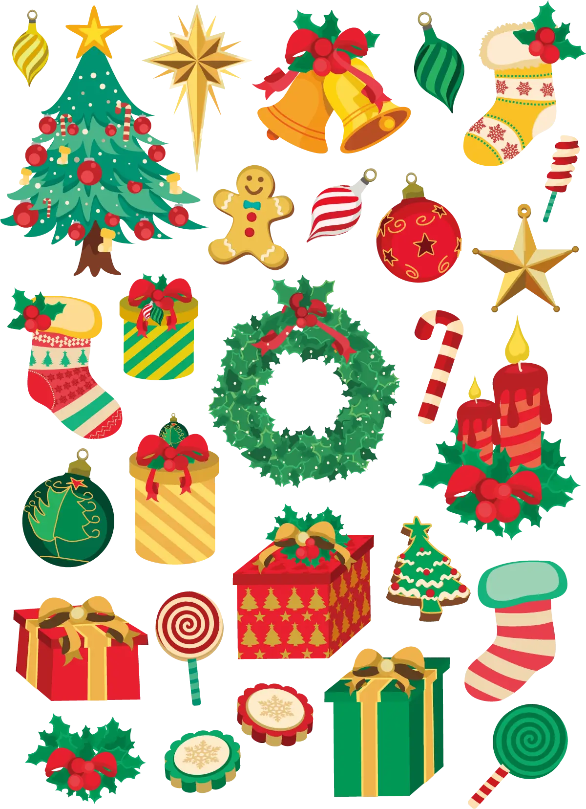Colorful Christmas Decorations Collection