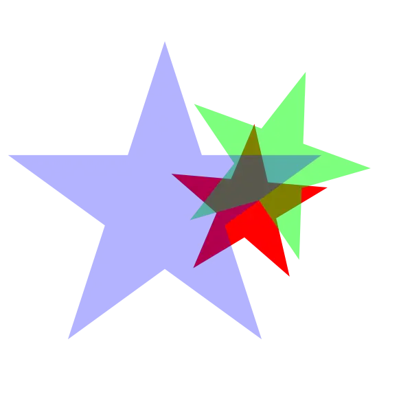 Abstract Overlapping Colored Star Shapes