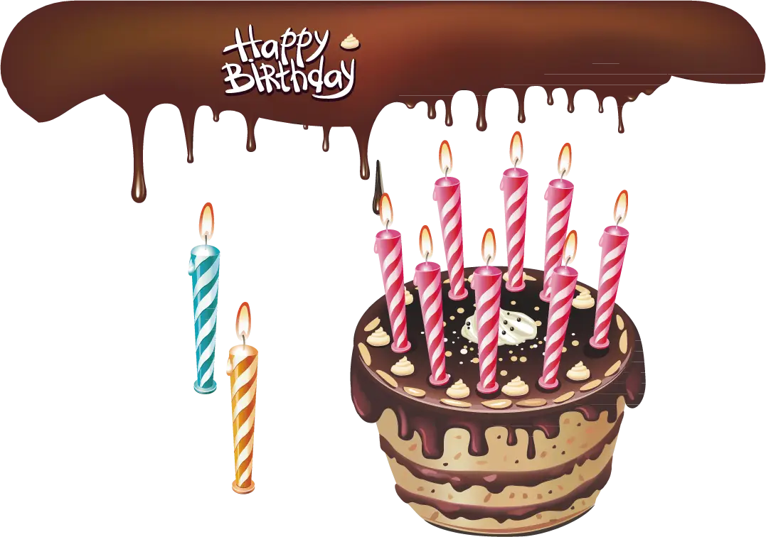 Chocolate Birthday Cake with Candles