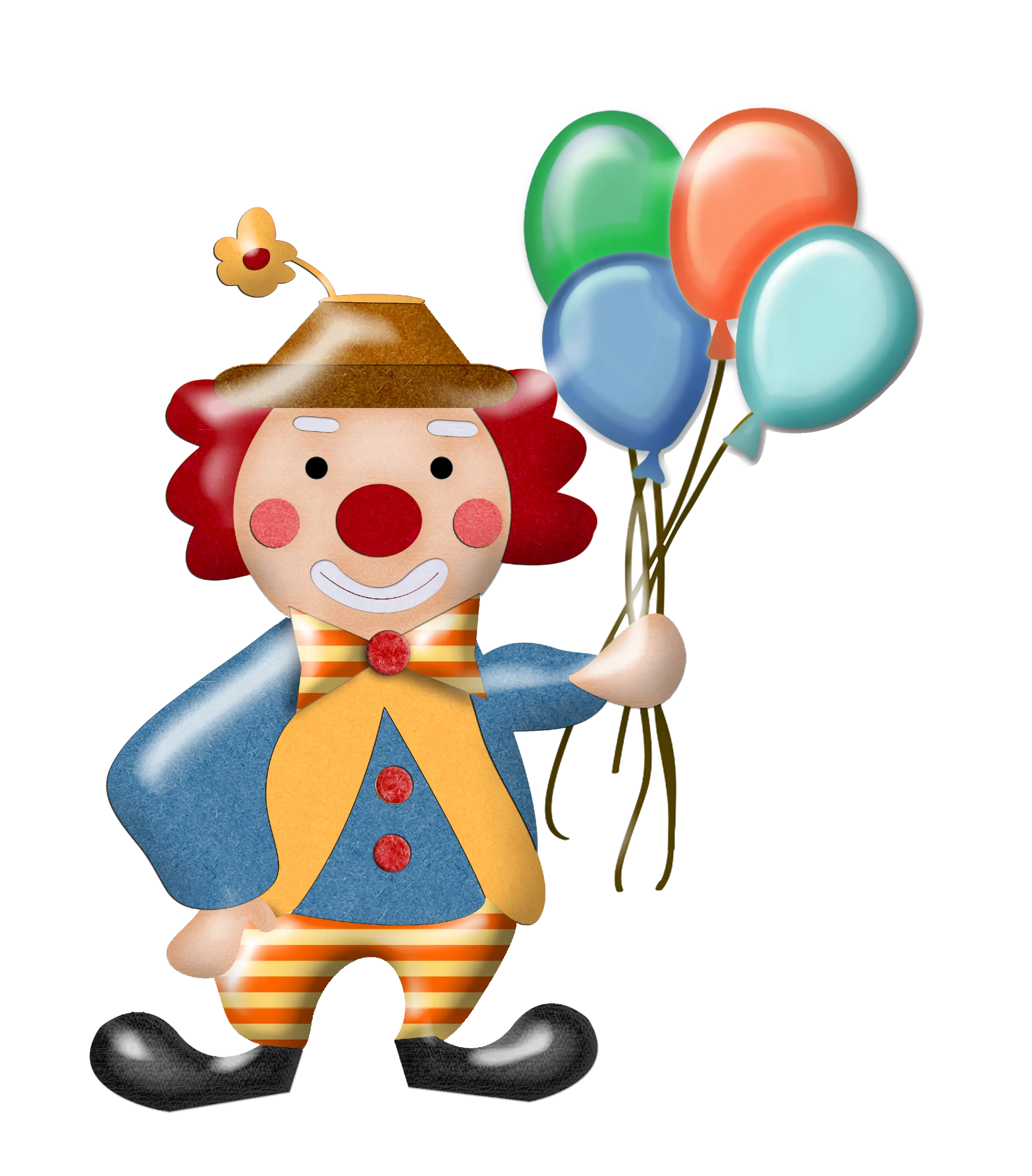 Clown with Colorful Balloons