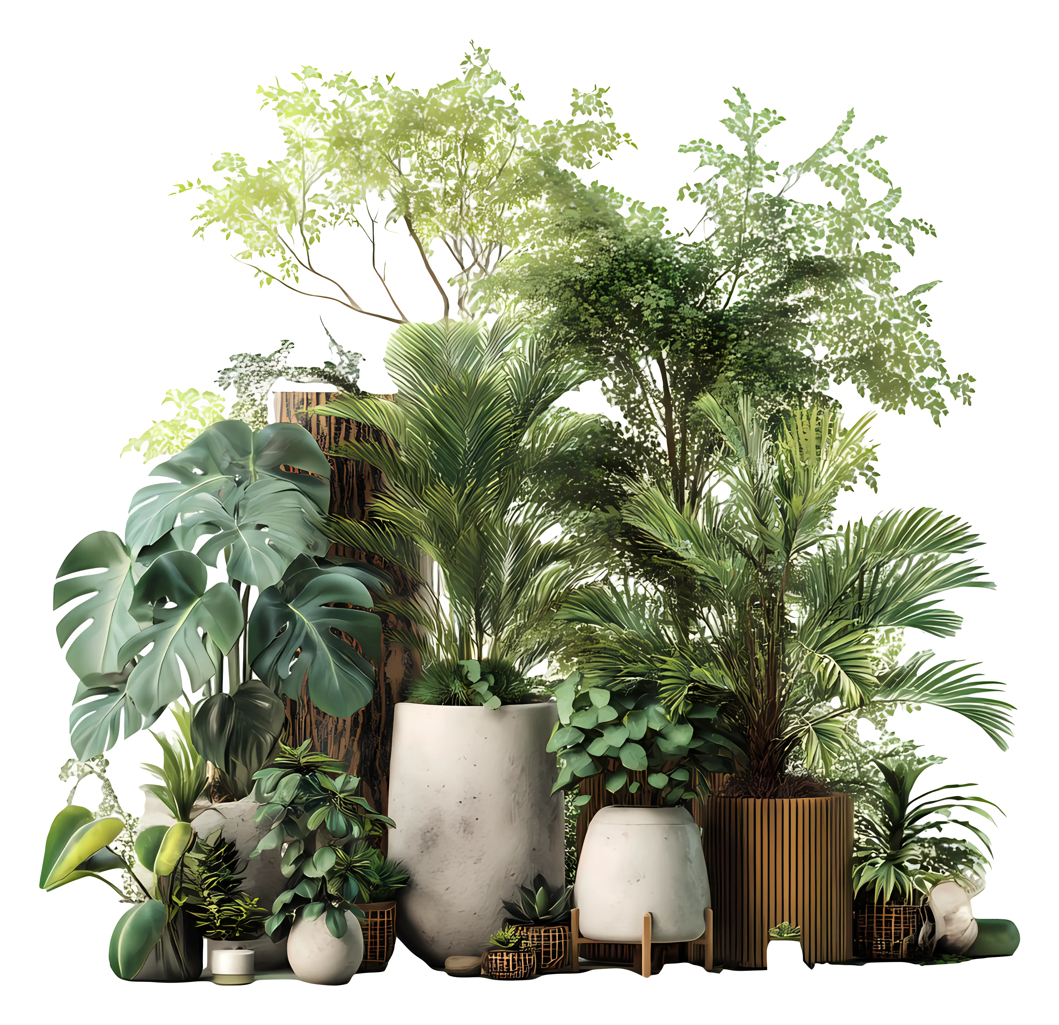 Lush Green Potted Plants