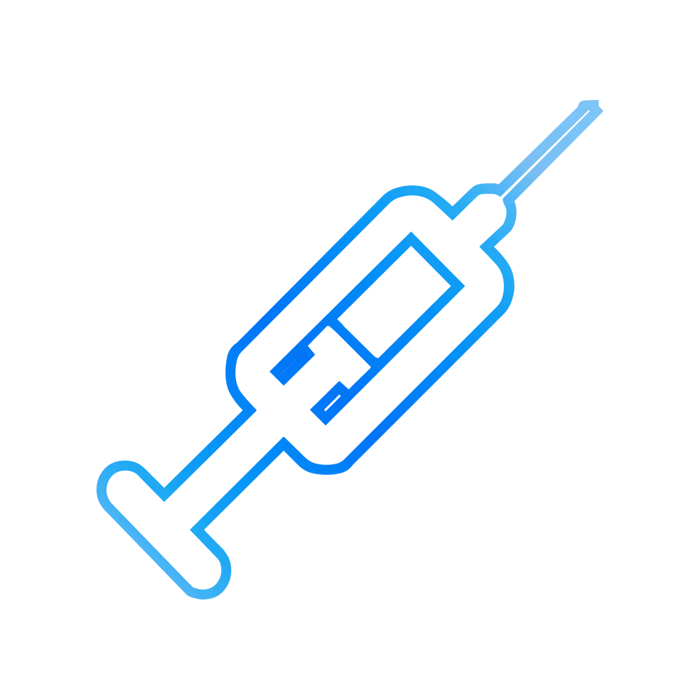 Blue Syringe Medical Illustration