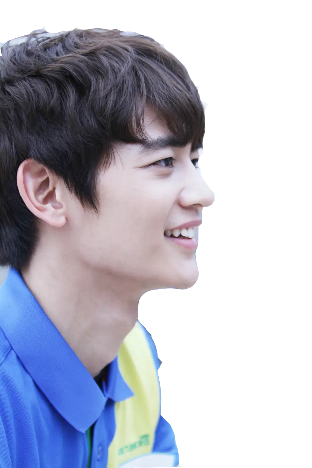 Smiling Person in Profile View