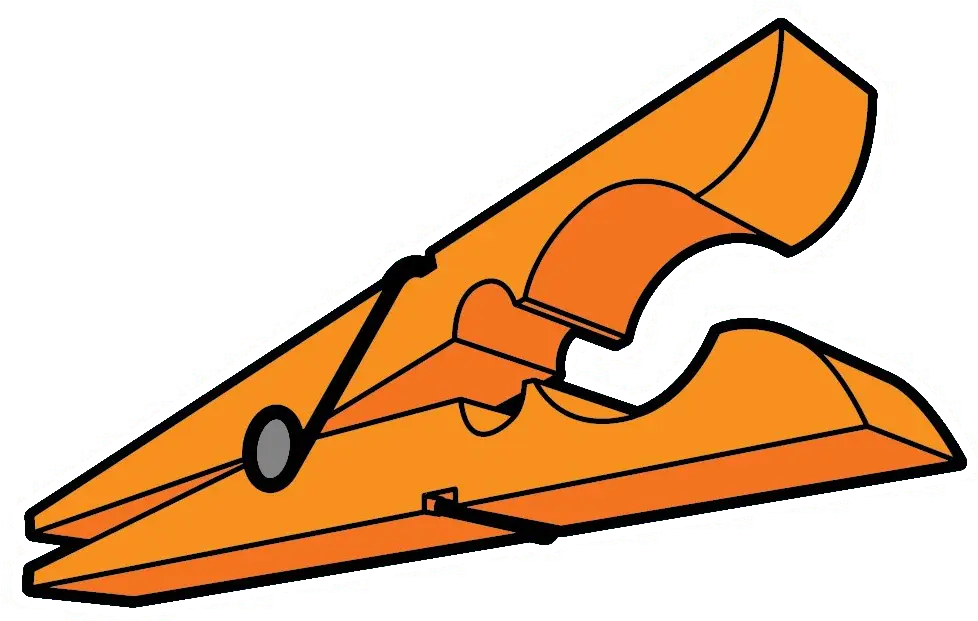 Orange Clothespin Illustration