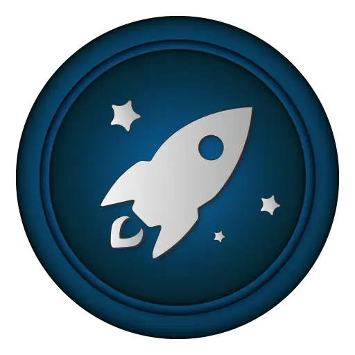 Rocket Icon in Space-Themed Style