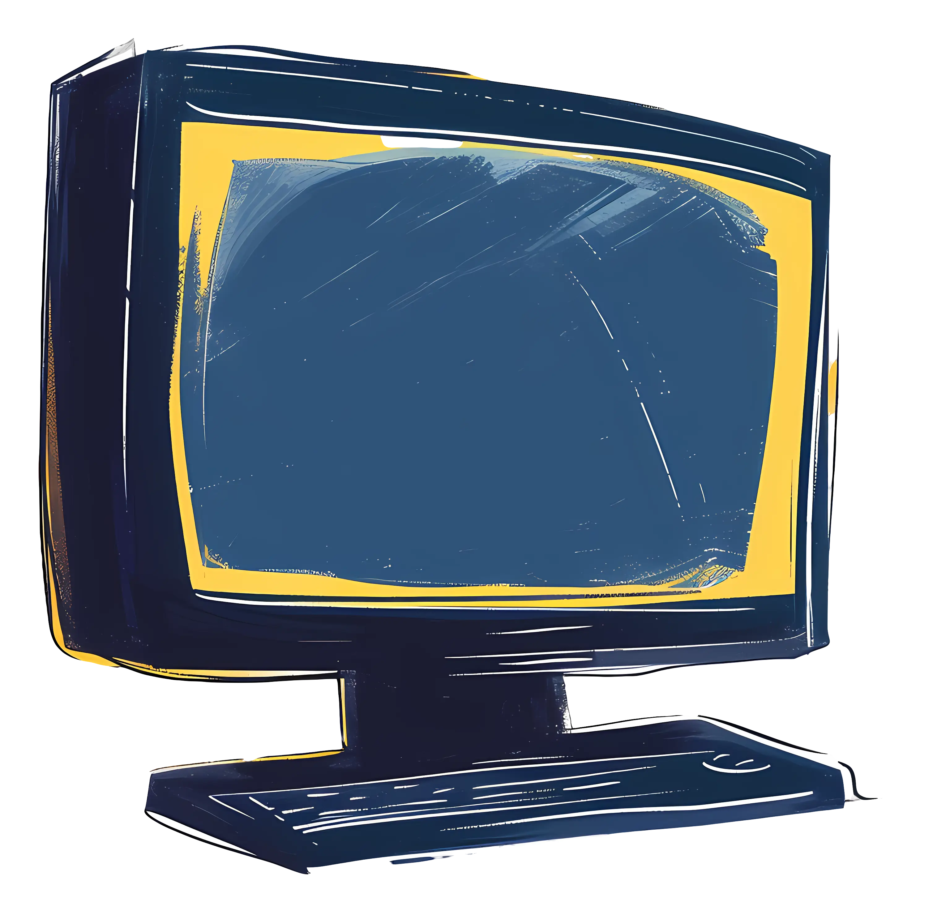 Retro Desktop Computer Monitor Illustration