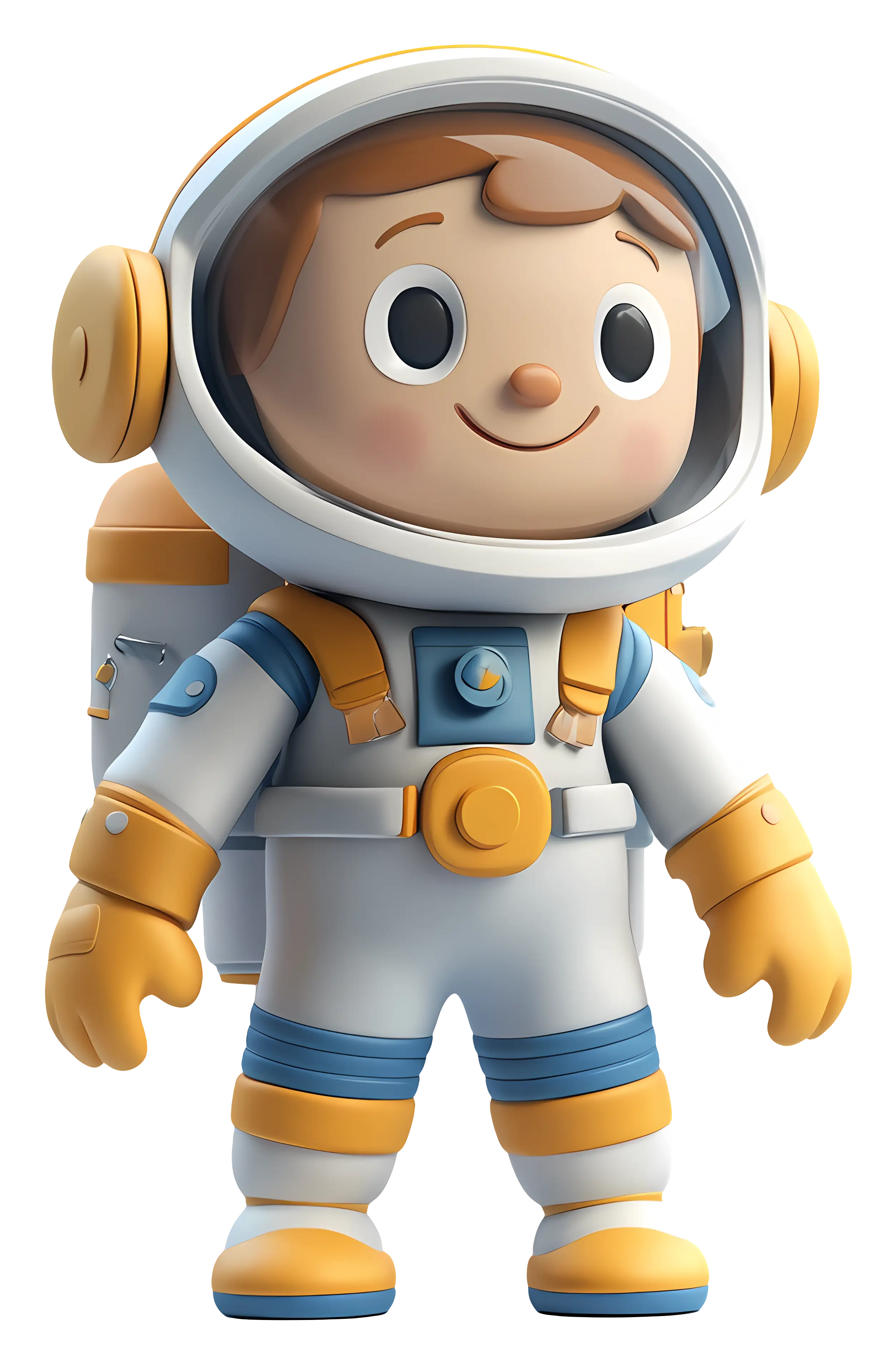 Cartoon Astronaut Ready for Space Adventure
