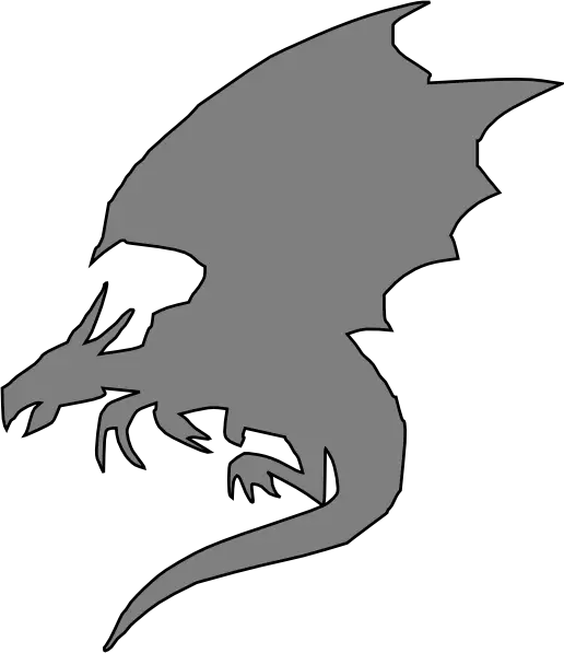 Gray Dragon Silhouette Illustration