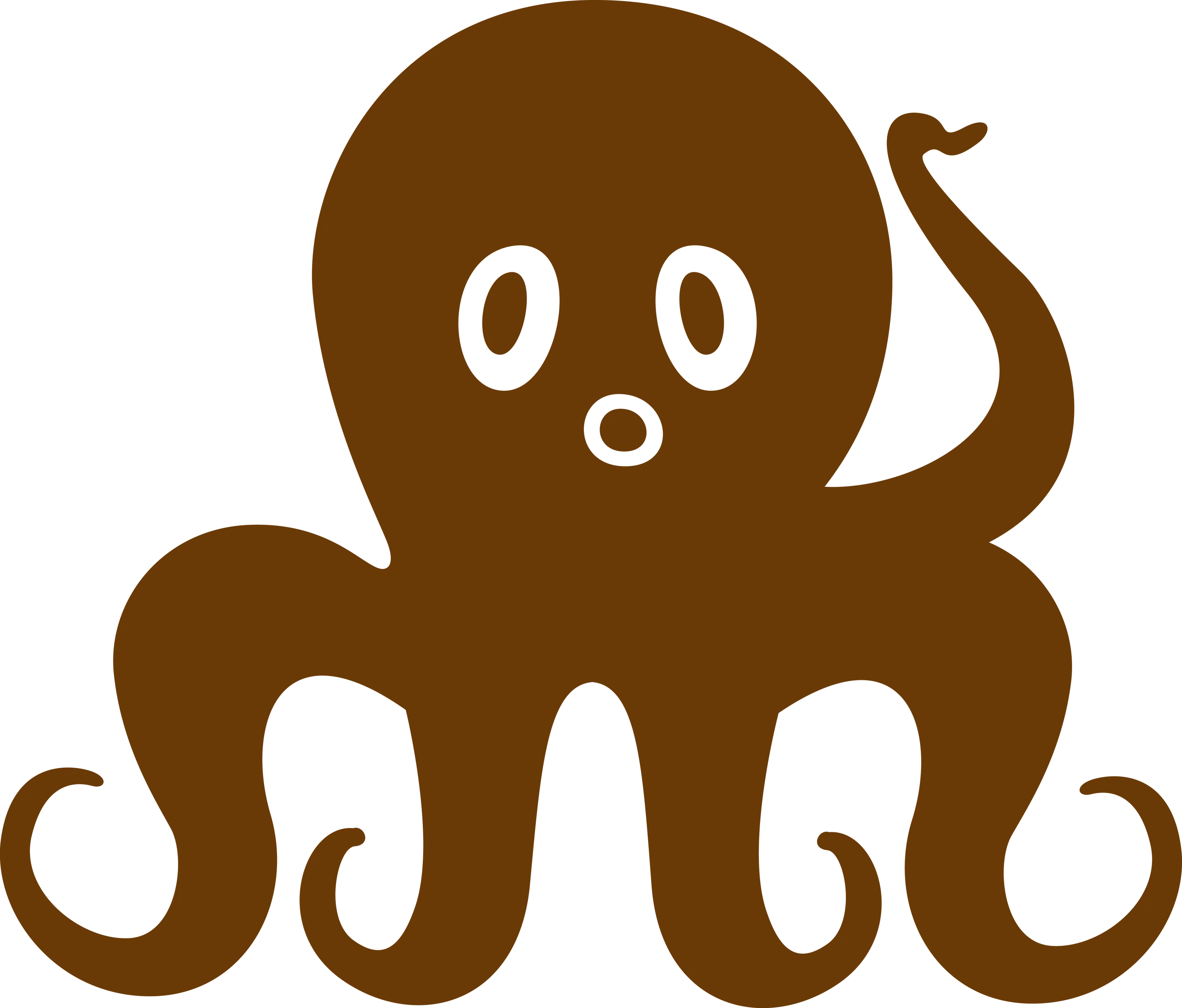 Cartoon Brown Octopus Illustration