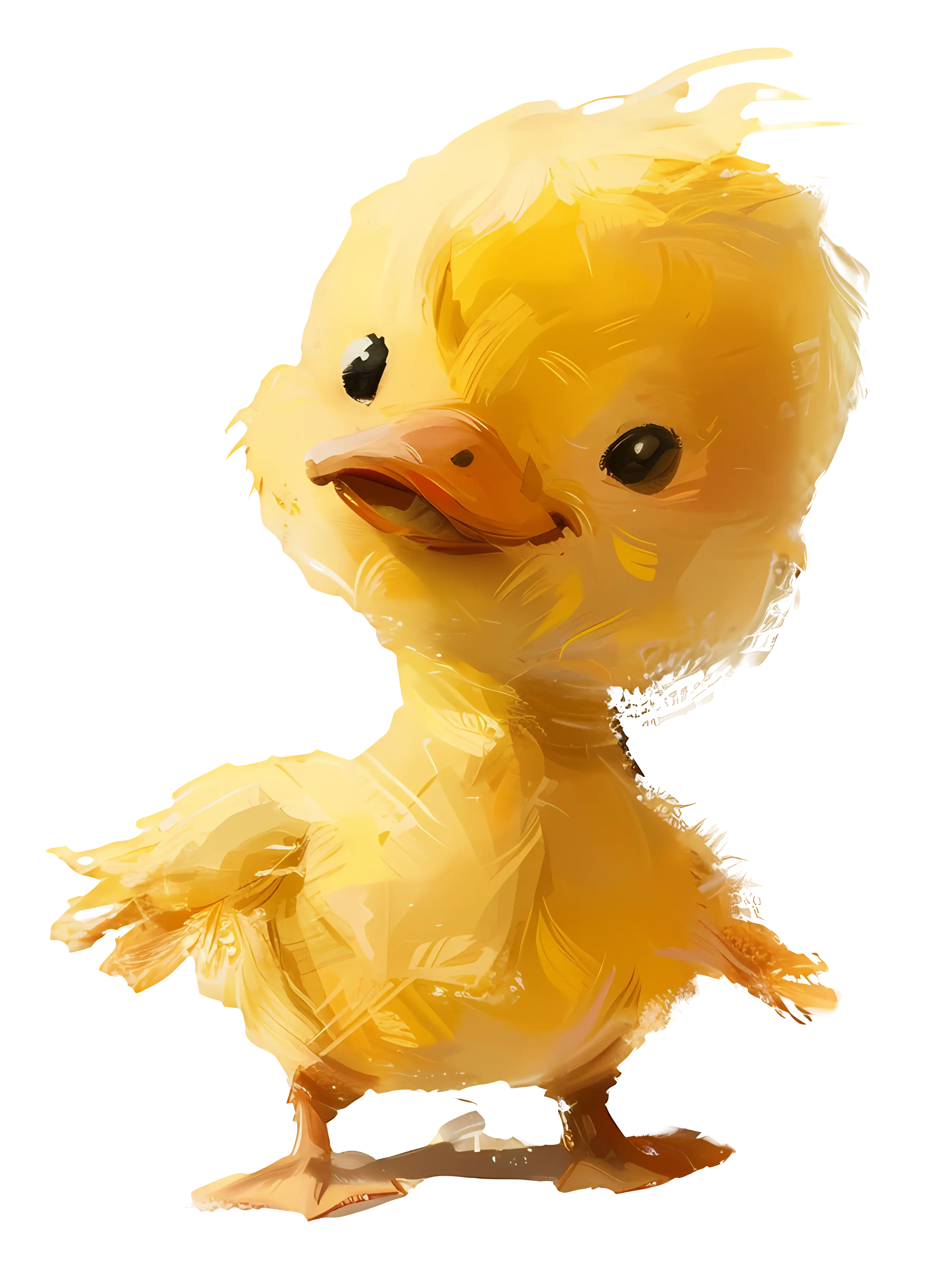 Adorable Yellow Baby Duckling Illustration