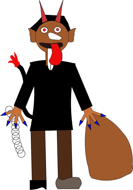 Cartoon Illustration of Krampus Character