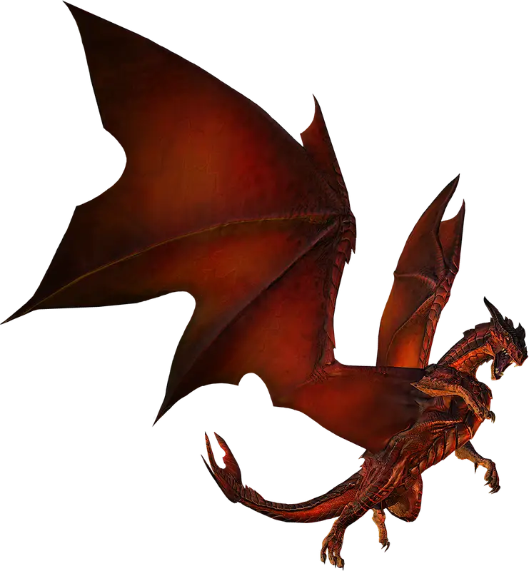 Red Winged Dragon Illustration