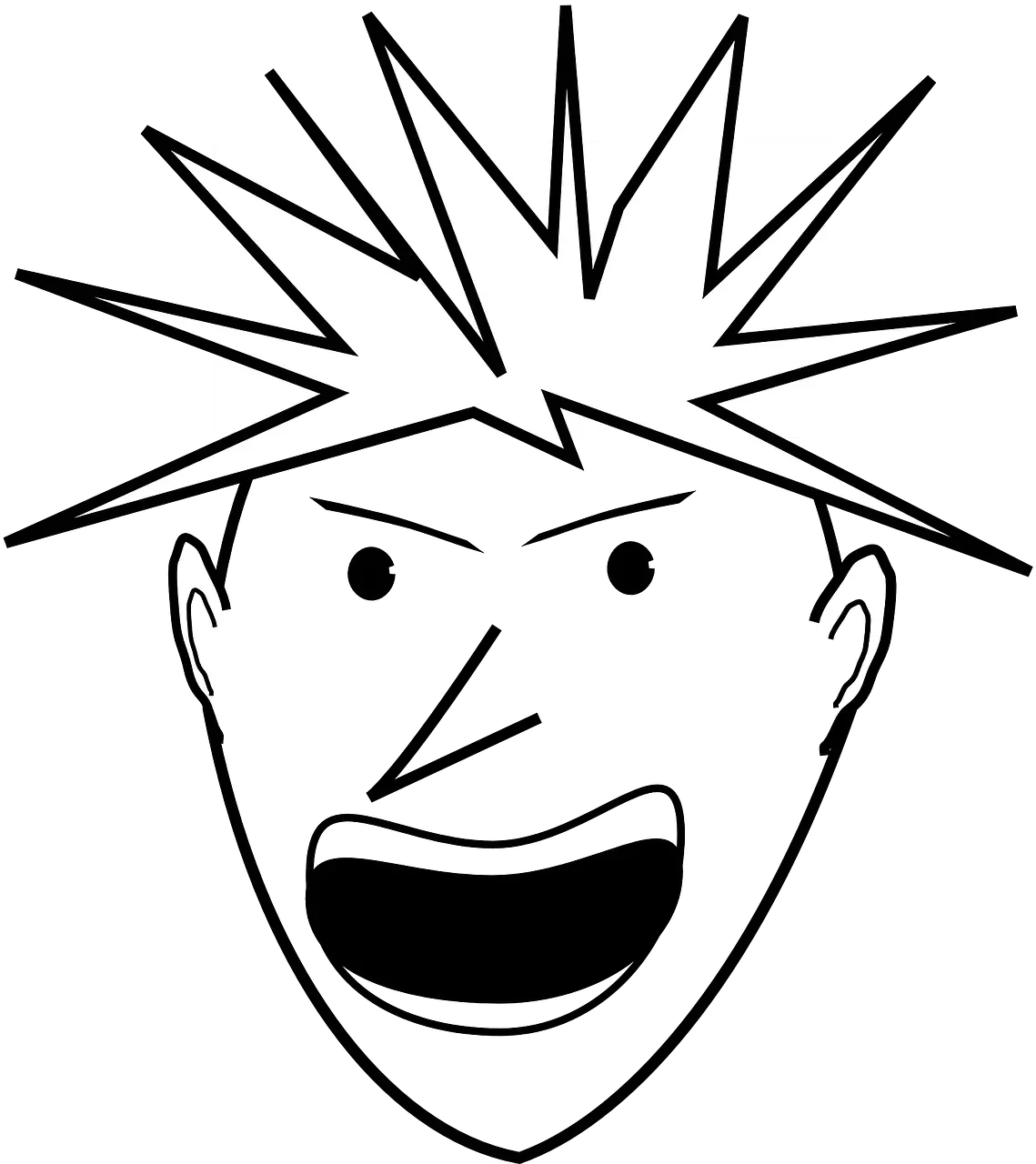 Shouting Cartoon Face Expression