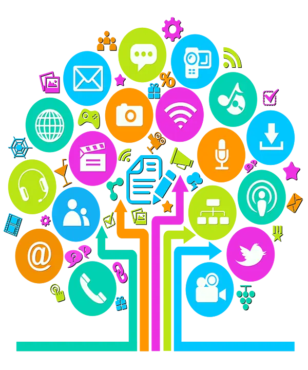Social Media Tree Graphic Design