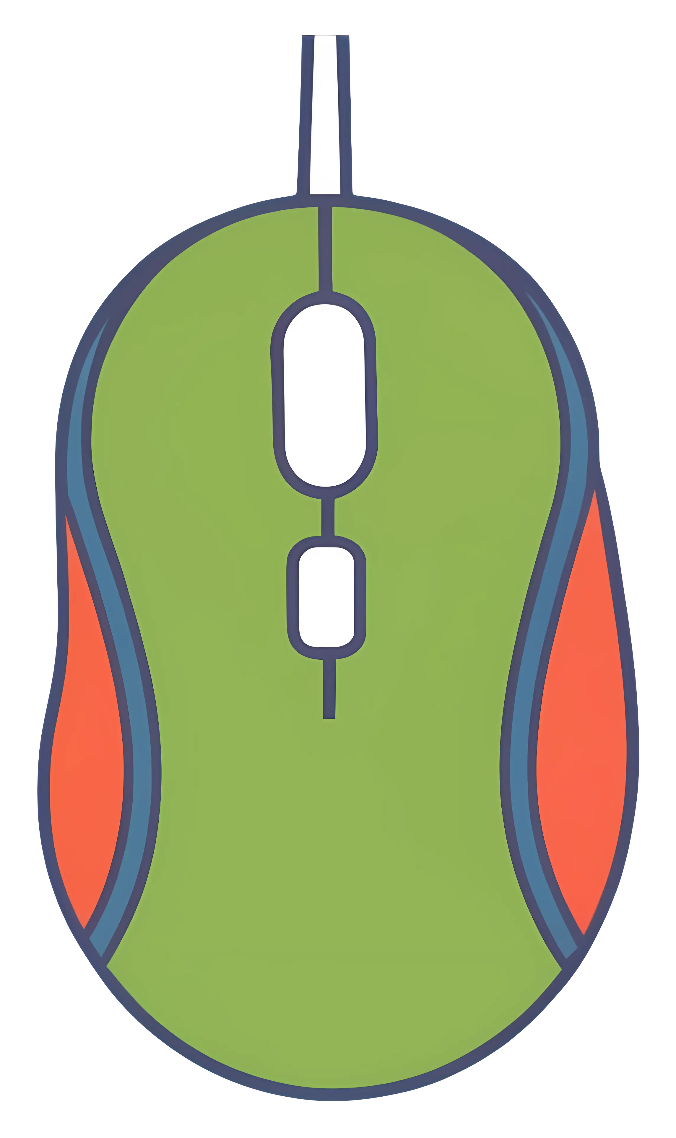 Green and Orange Computer Mouse