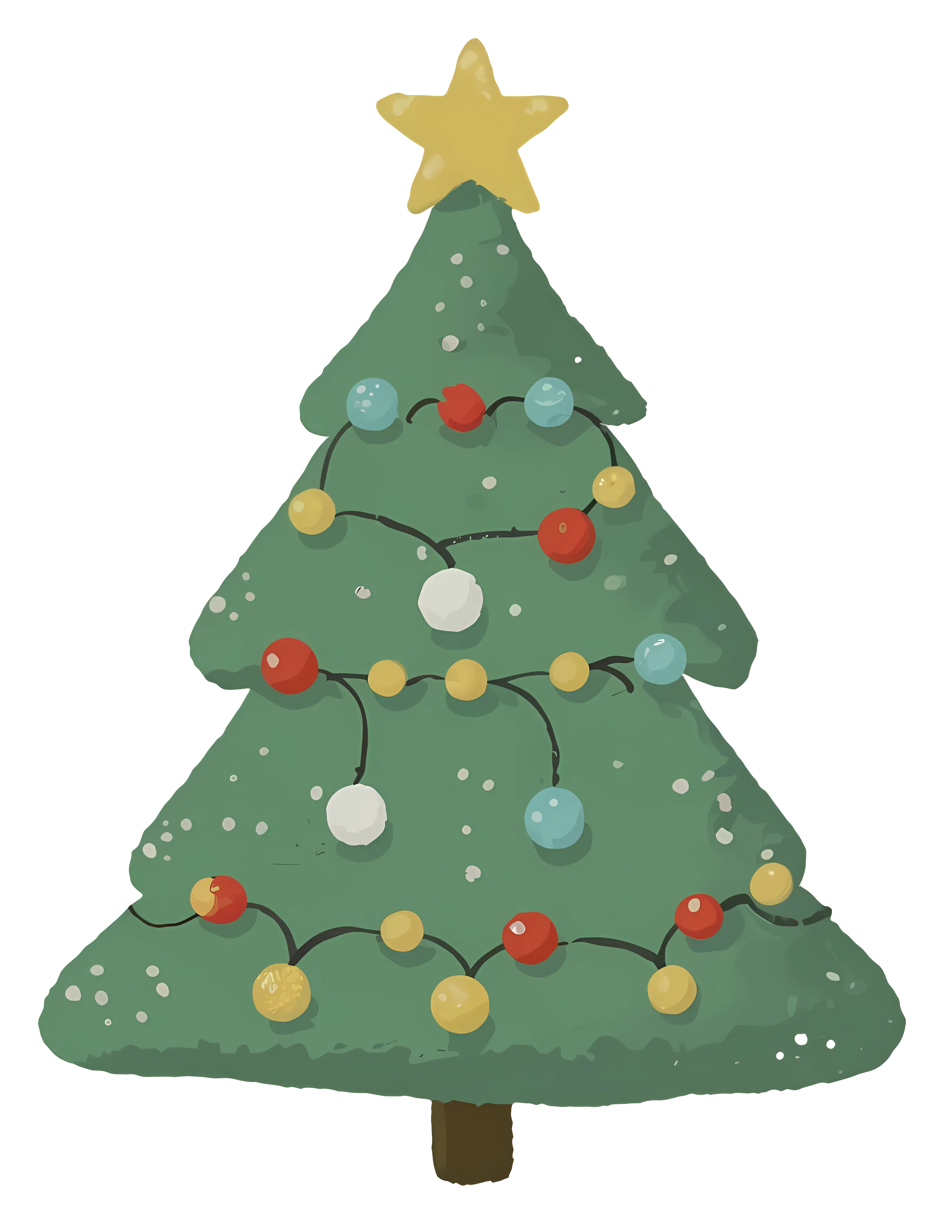 Decorated Christmas Tree with Festive Lights