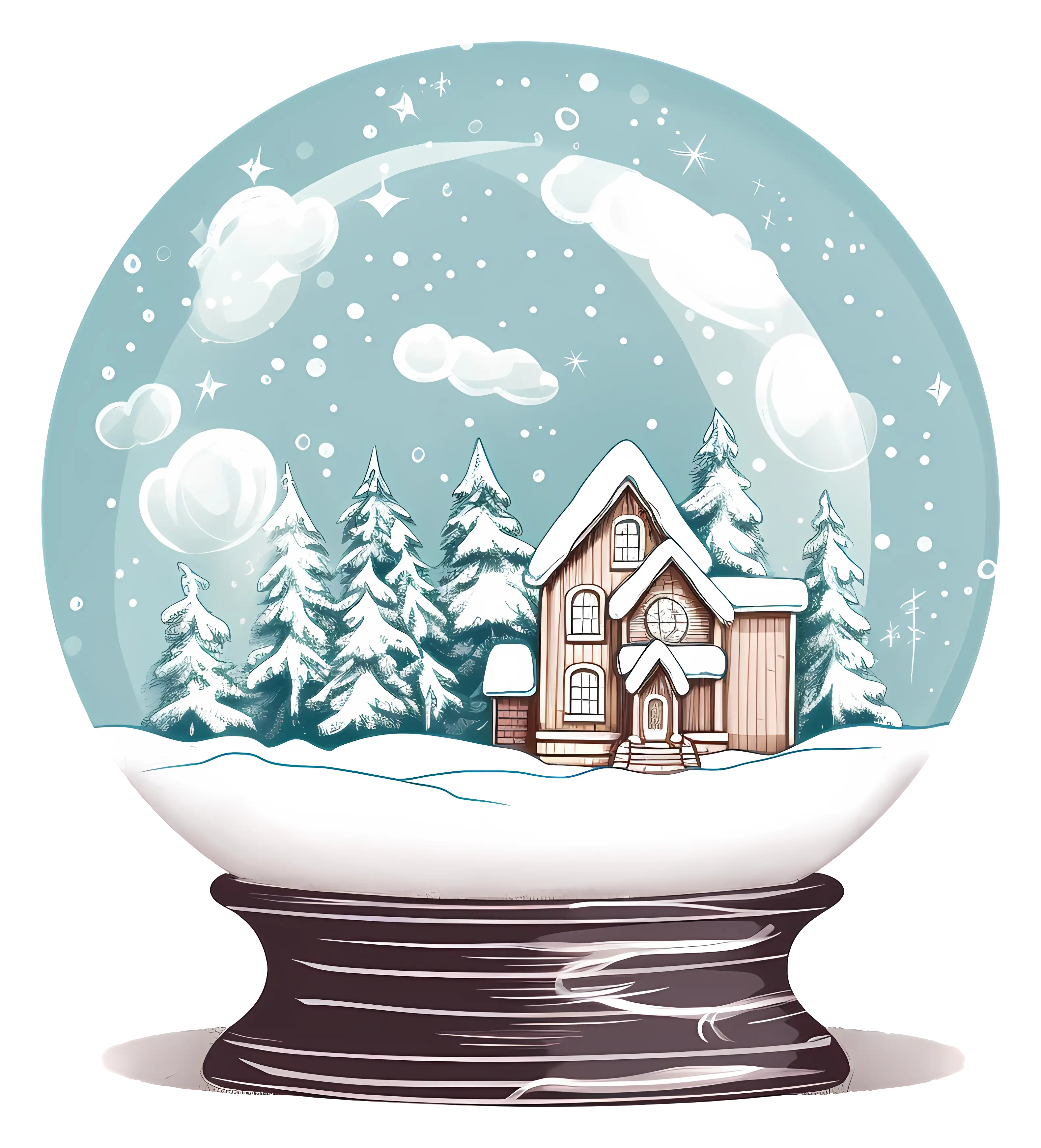Decorative Snow Globe with Winter Scene