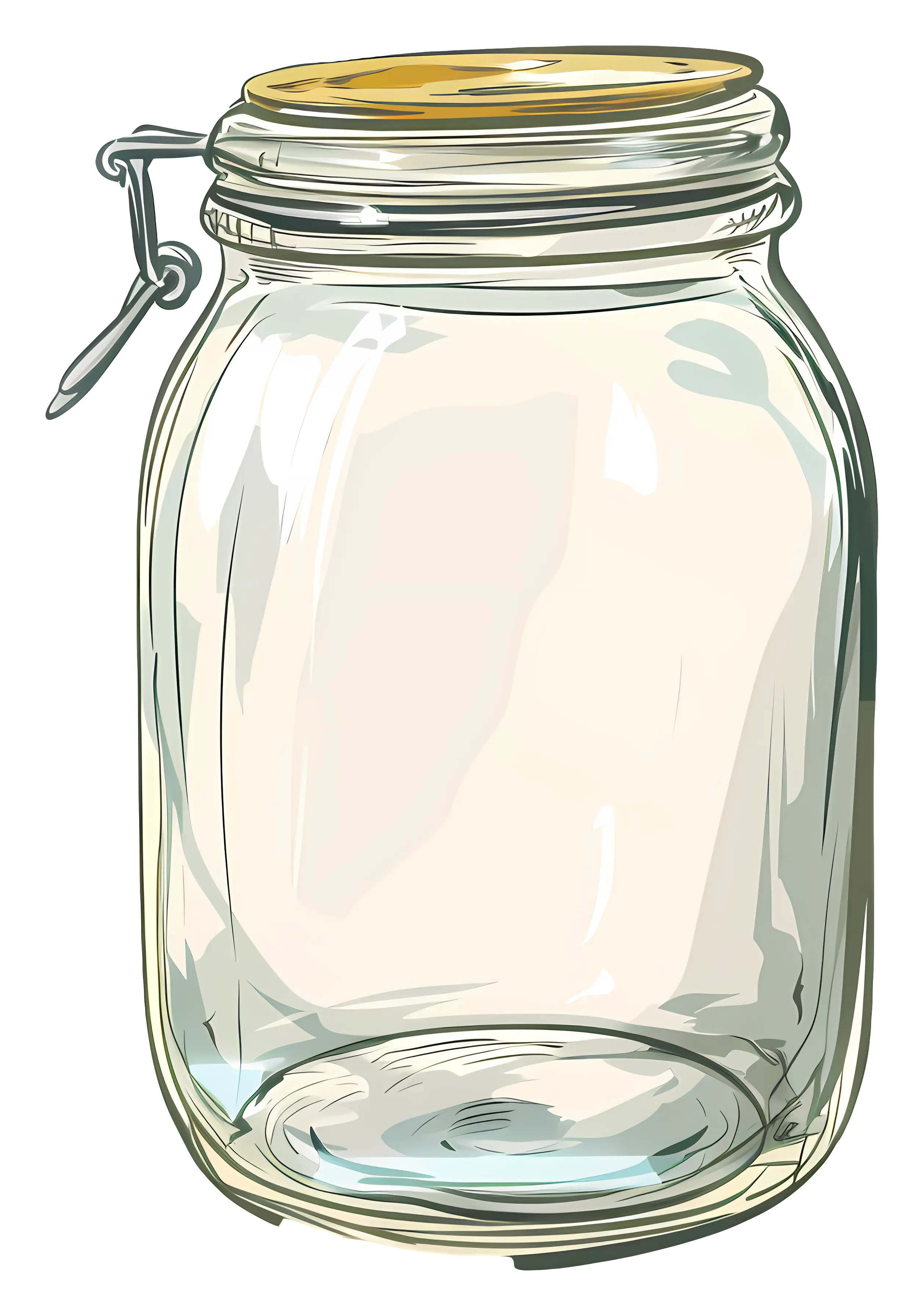 Transparent Glass Jar with Clip Lid
