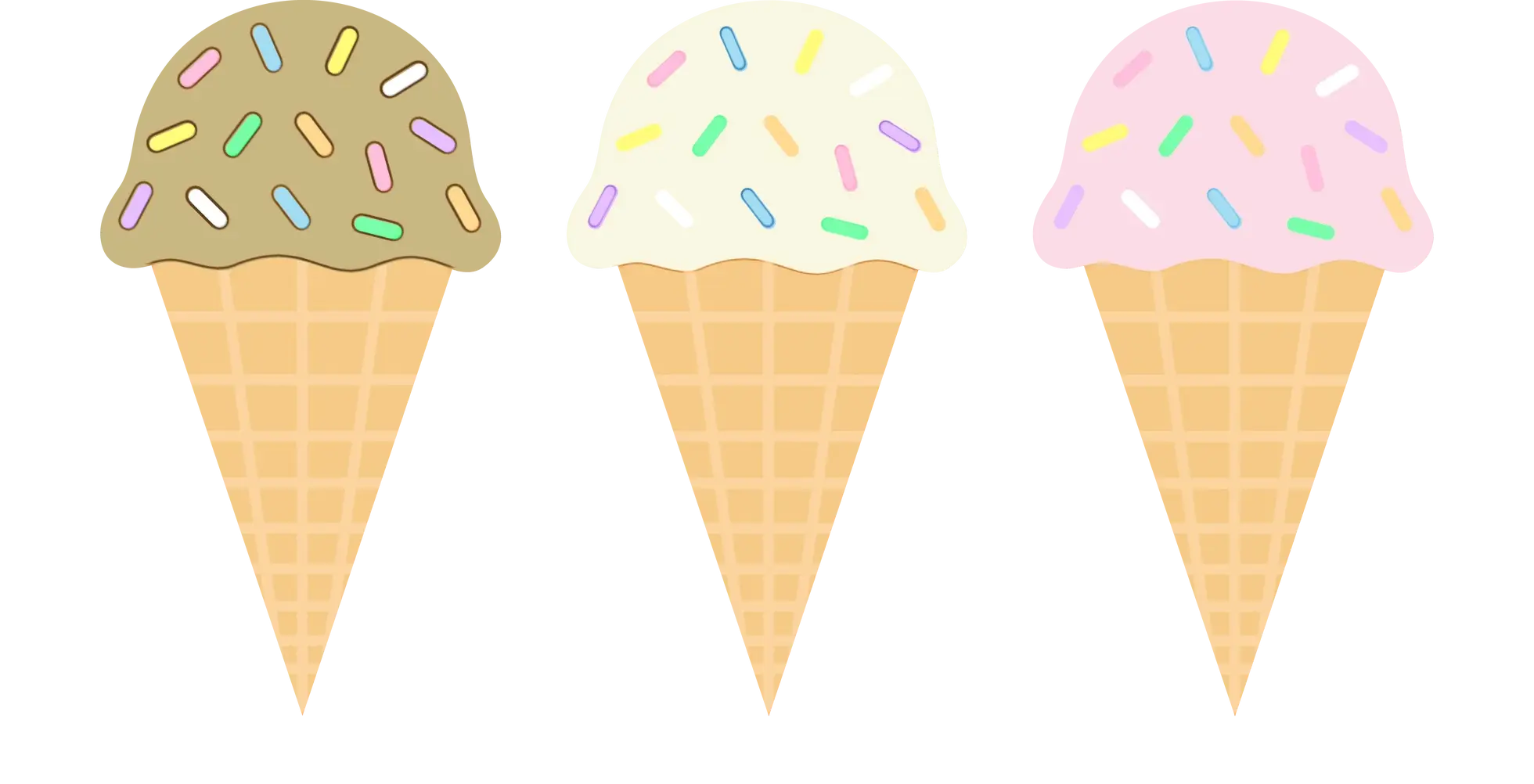 Colorful Ice Cream Cones with Sprinkles