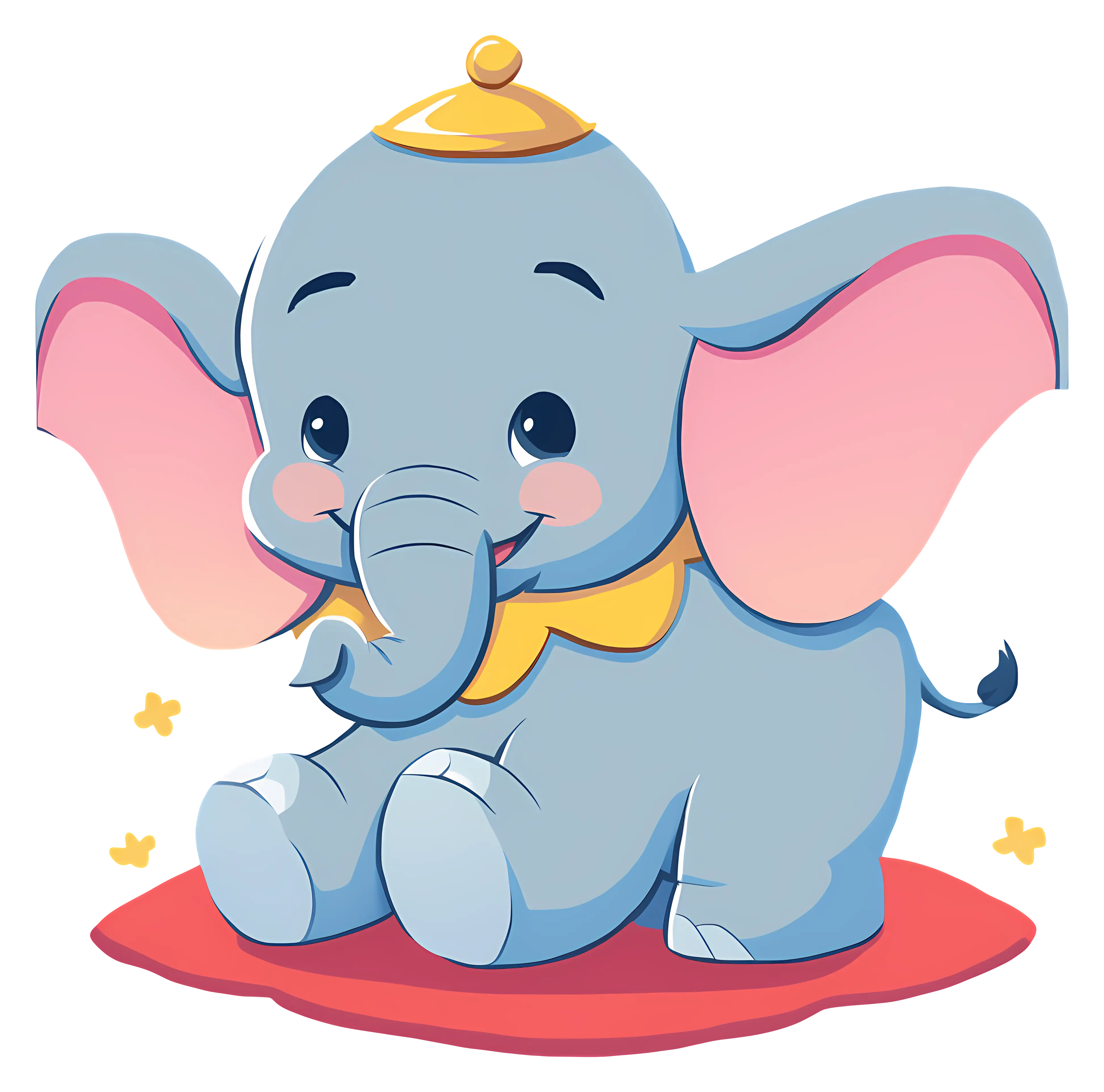 Adorable Baby Elephant Cartoon Illustration