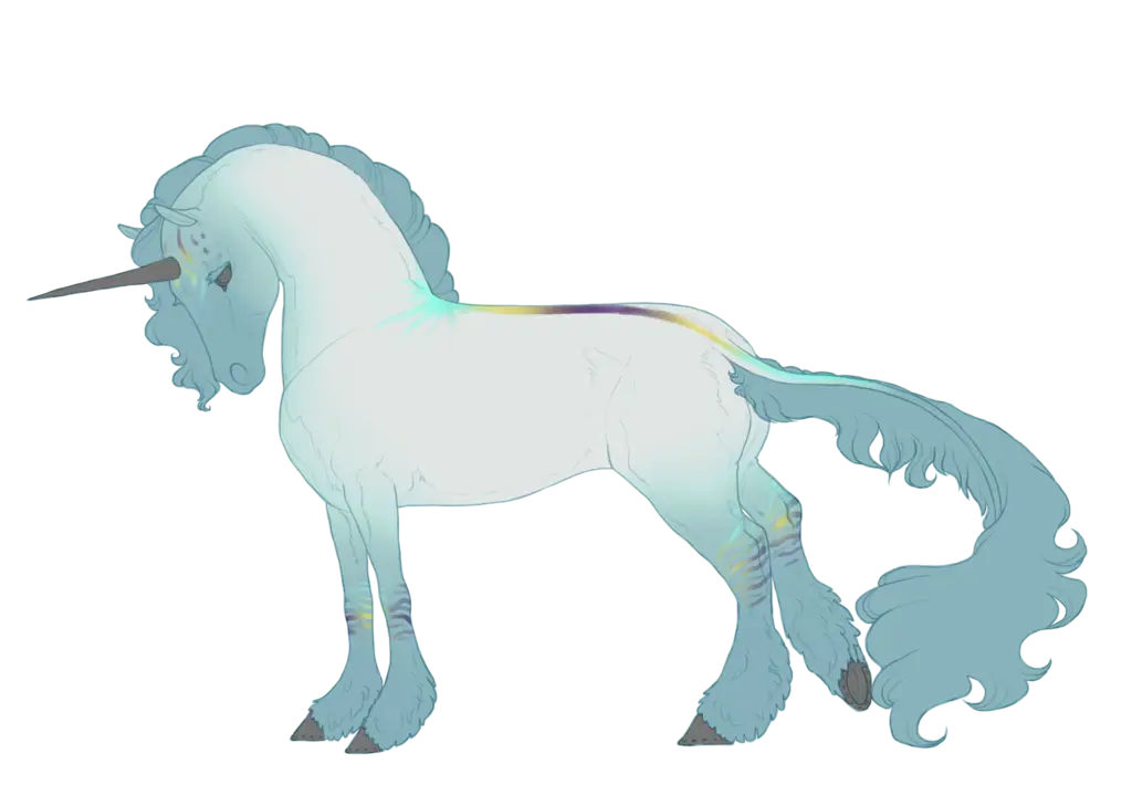 Mythical White Unicorn with Glowing Mane