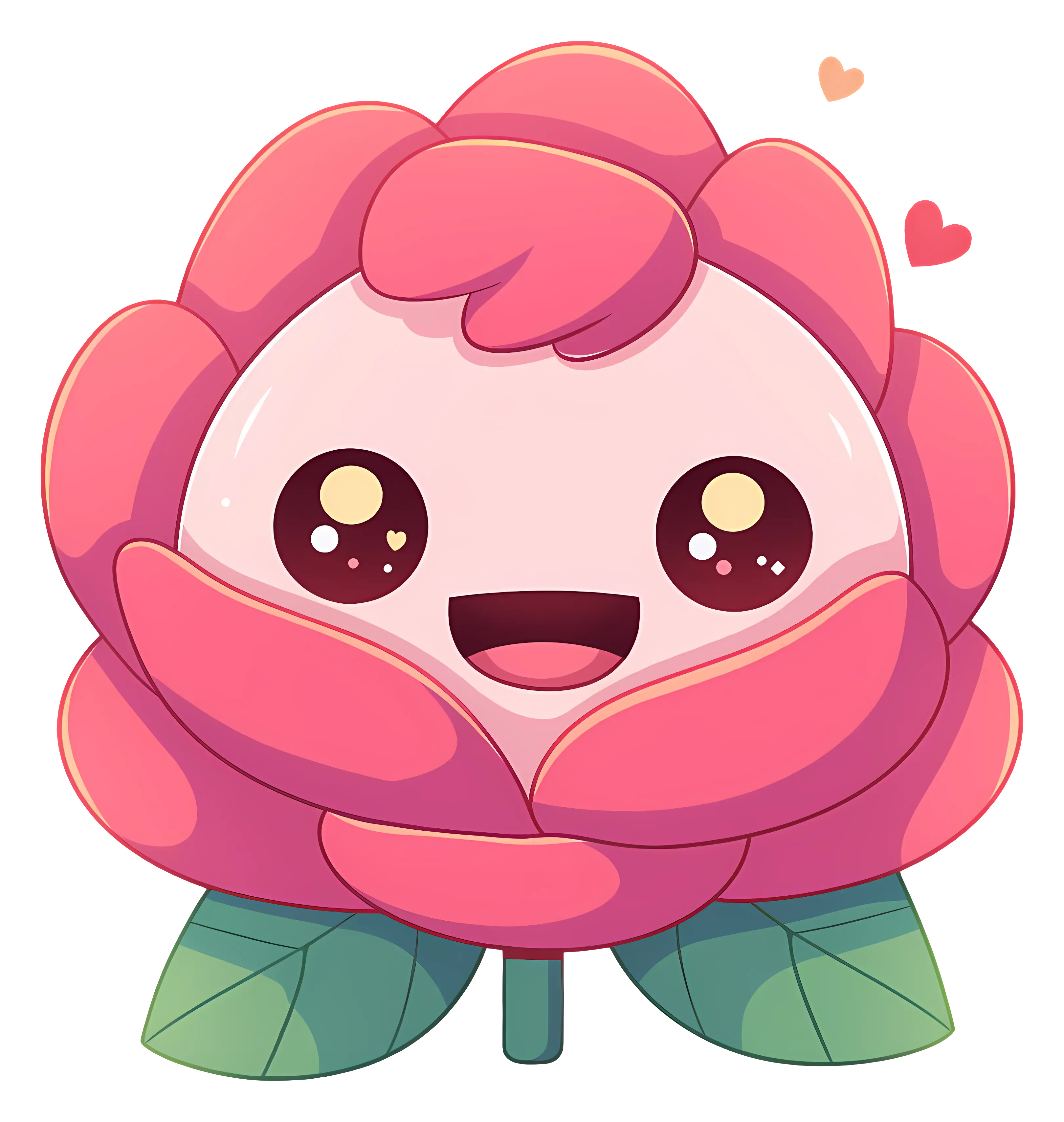 Smiling Pink Flower Cartoon