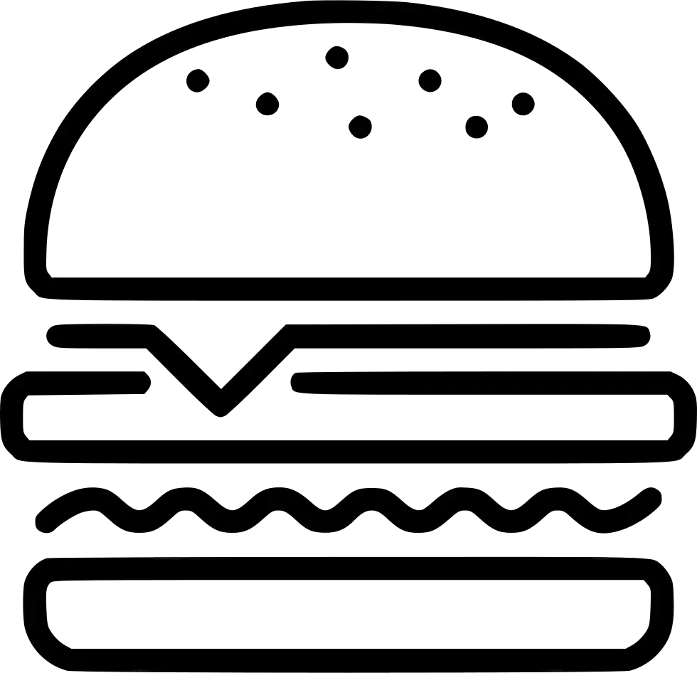 Hamburger Outline in Minimalist Style
