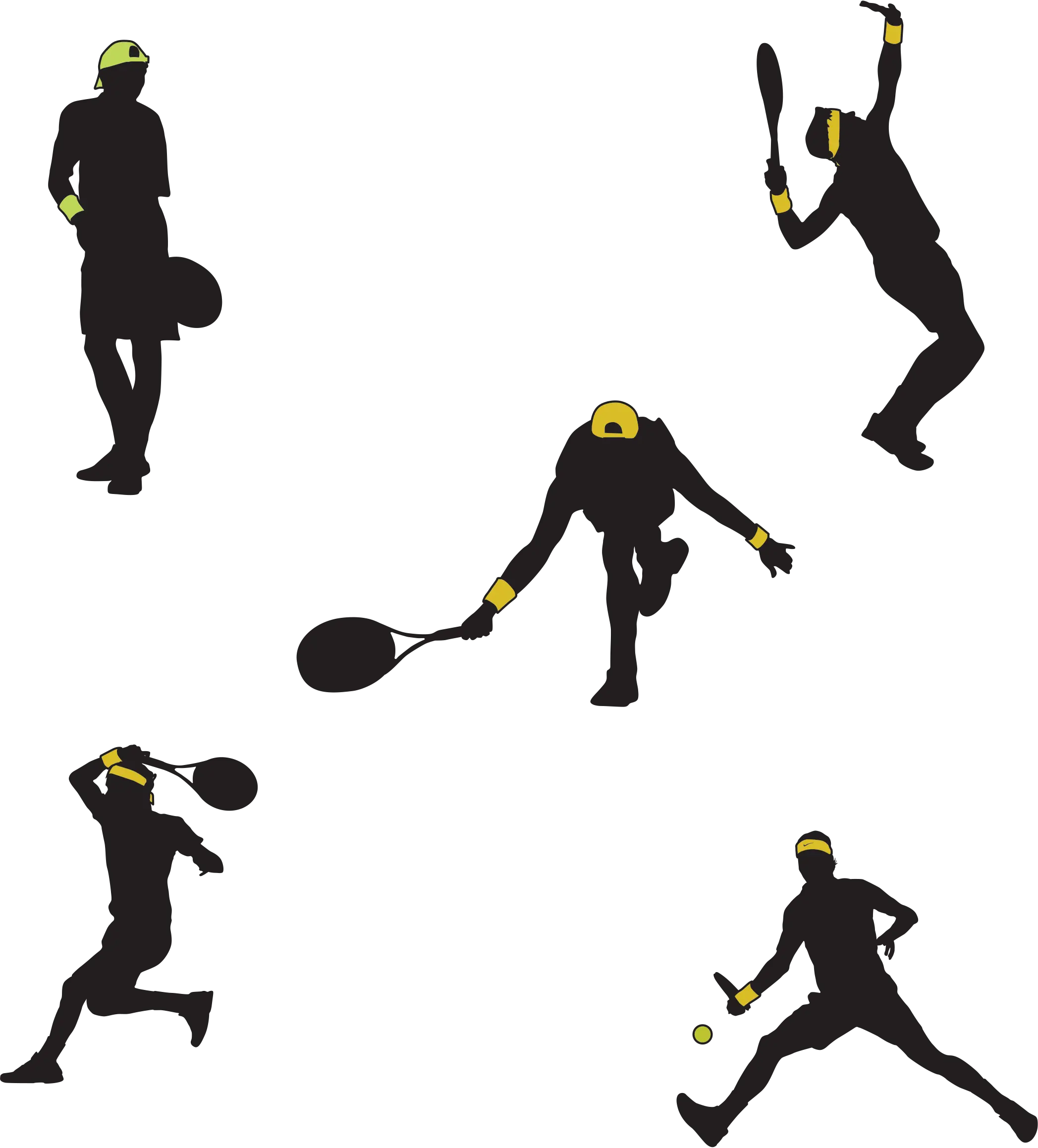 Silhouettes of Tennis Players