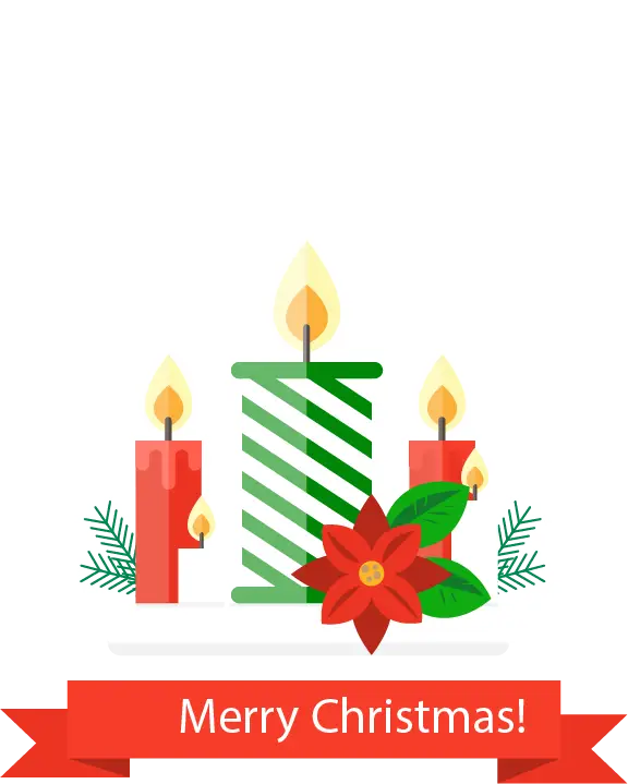 Christmas Candles with Poinsettia