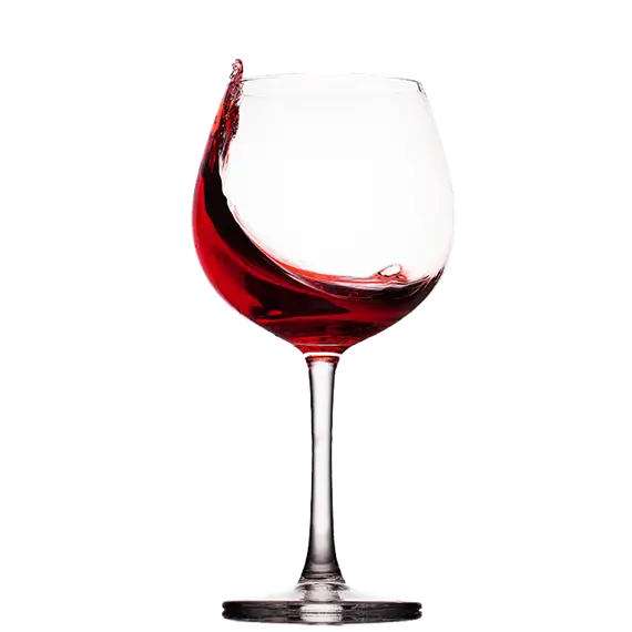 Red Wine Glass with Swirling Motion