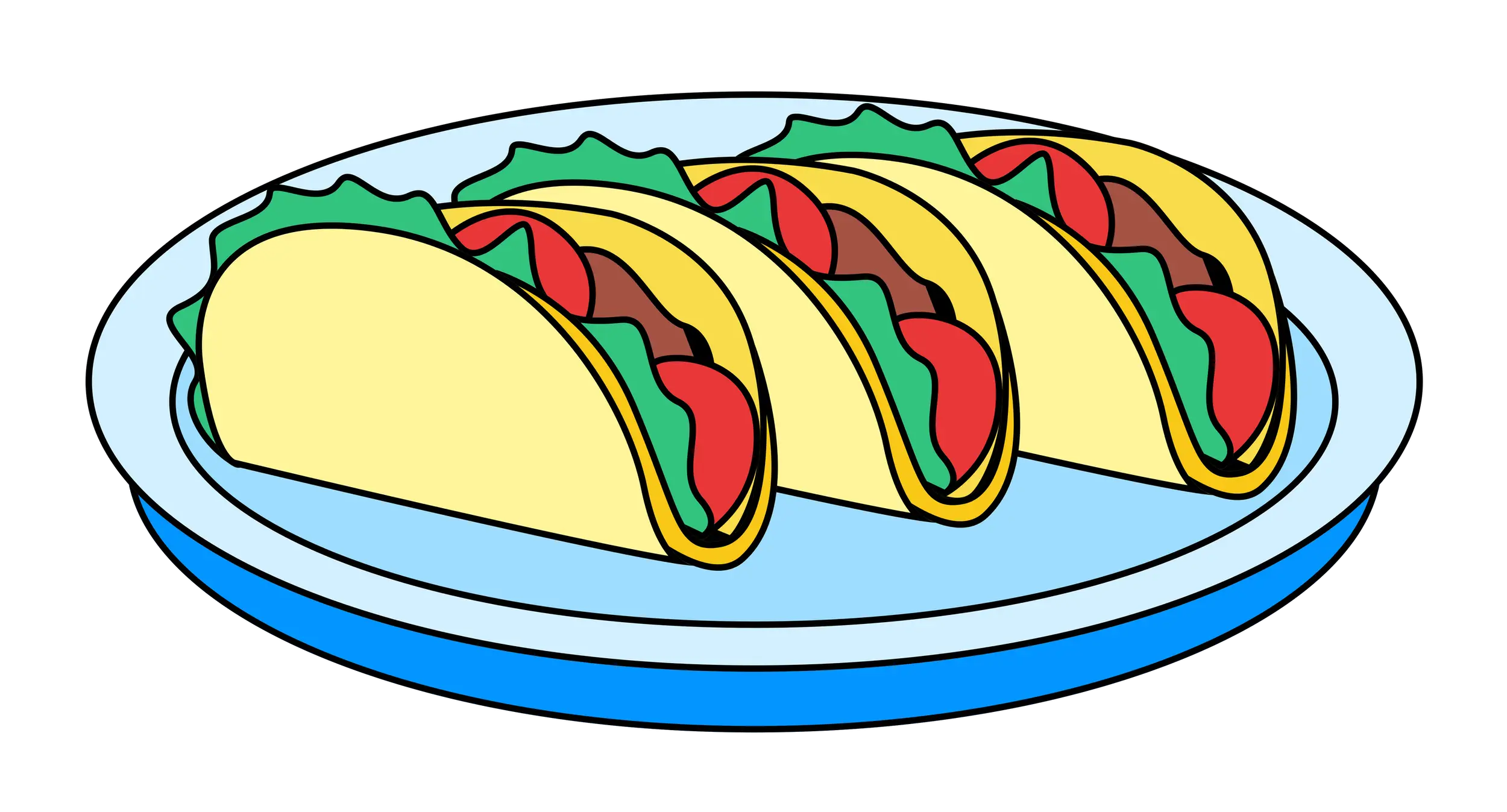 Plate of Tacos with Vegetables
