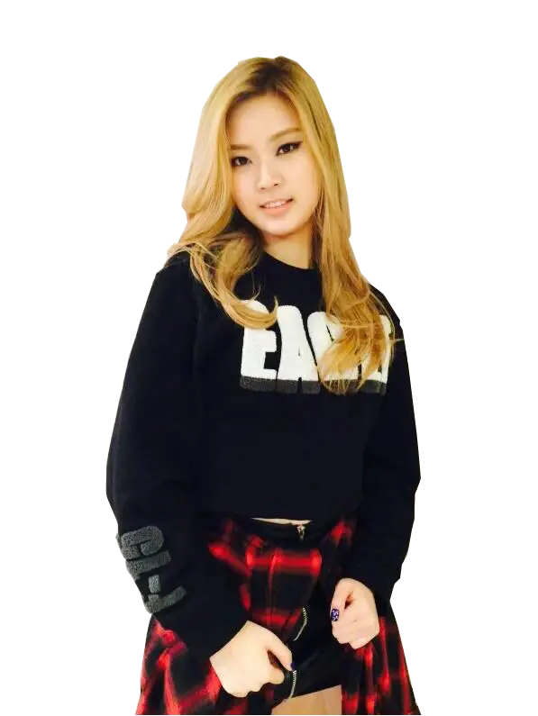 Blonde Woman in Black and Red Outfit