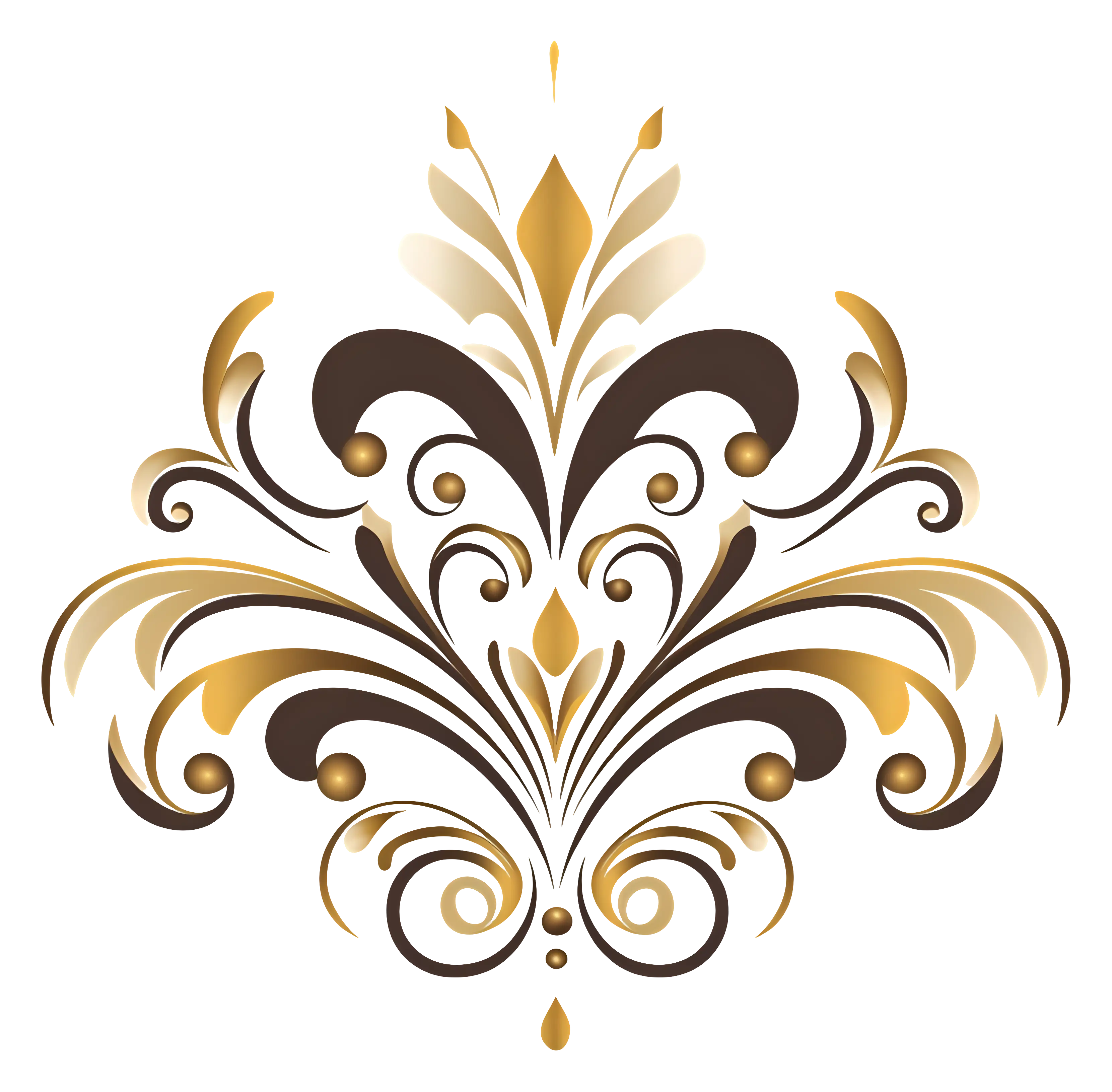 Gold Ornamental Floral Pattern Design