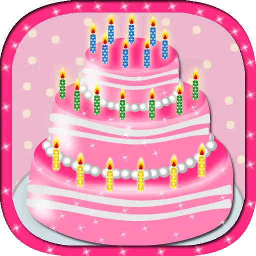 Pink Birthday Cake with Candles