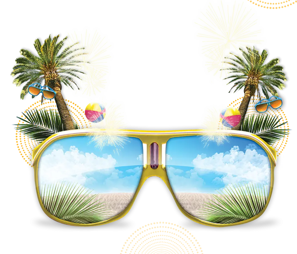Summer Beach Sunglasses with Palm Trees