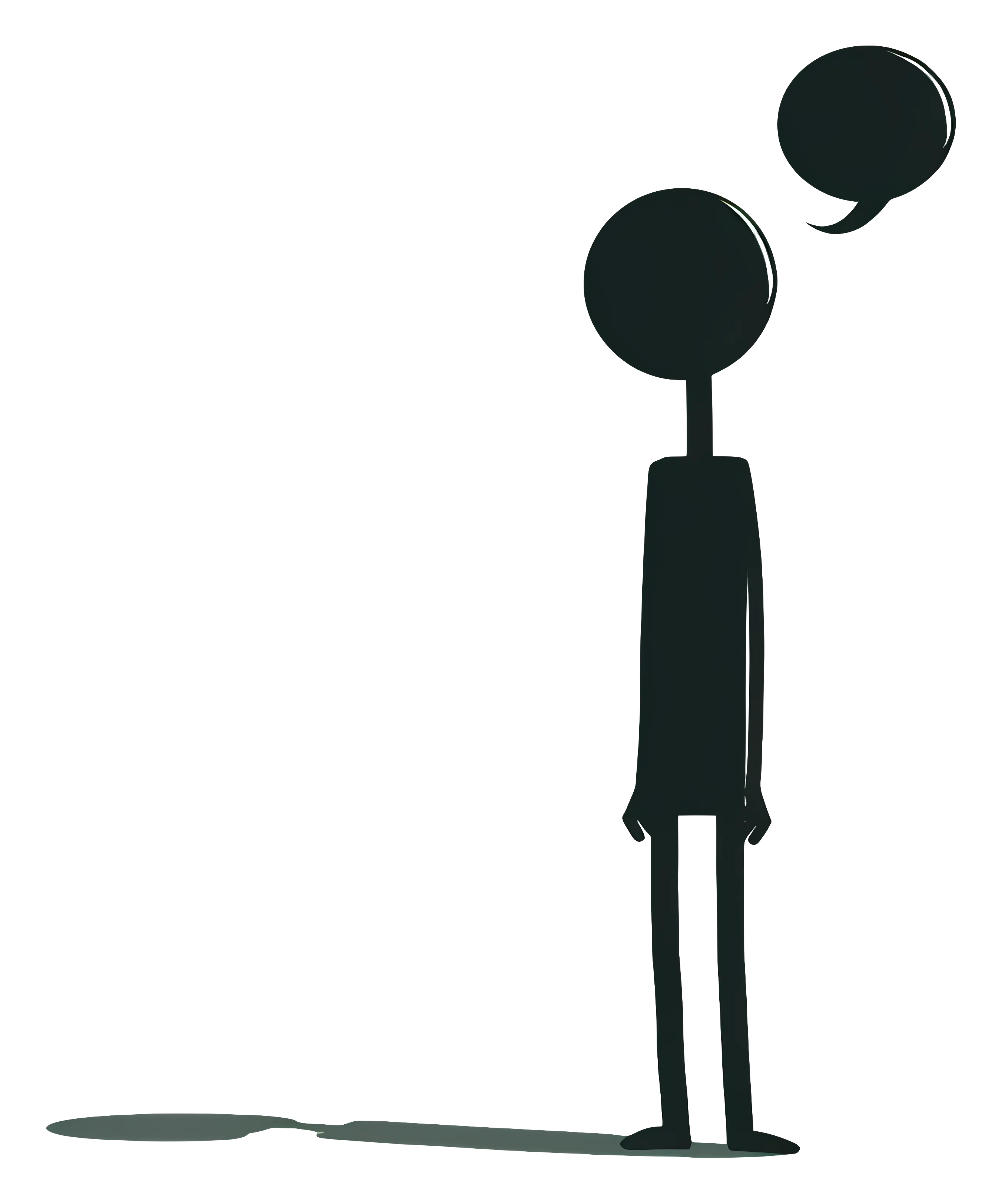 Black Stick Figure with Speech Bubble Illustration