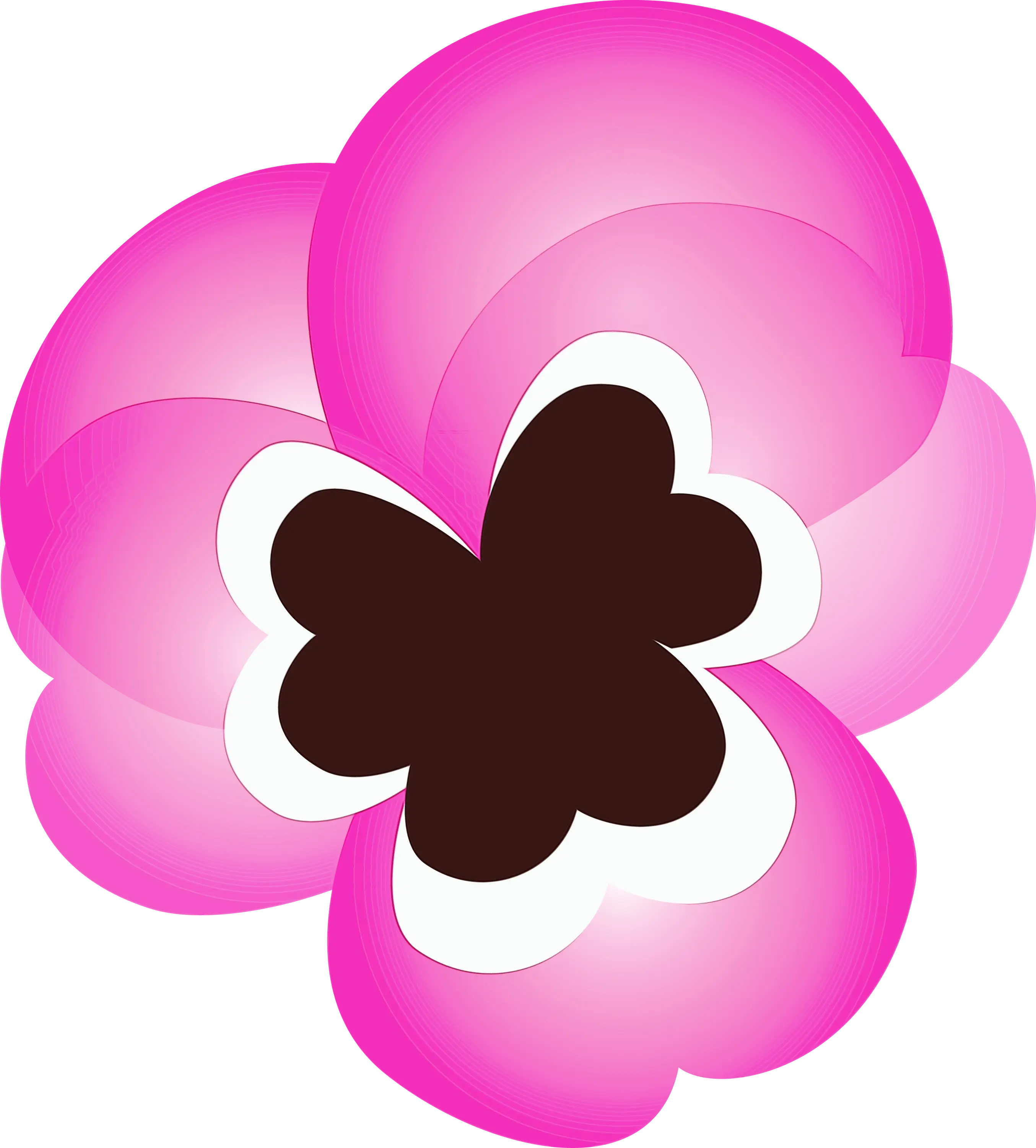 Pink Flower Graphic with Black Center