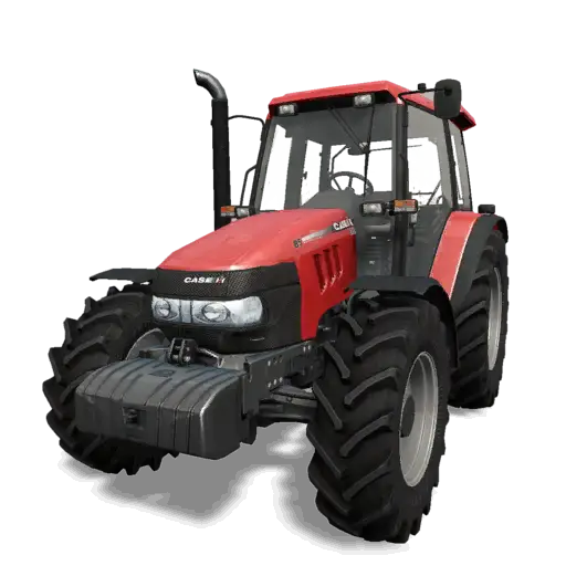 Red Case IH Tractor with Front Loader for Farming Applications