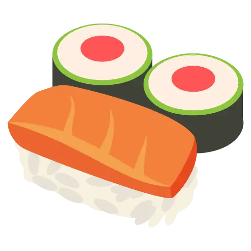 Japanese Sushi Illustration with Salmon and Rolls
