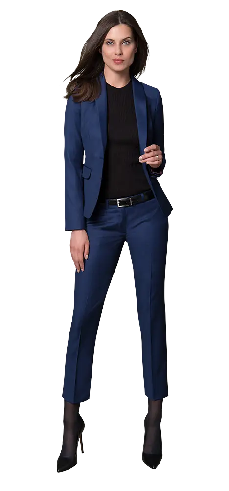 Woman in Blue Business Suit