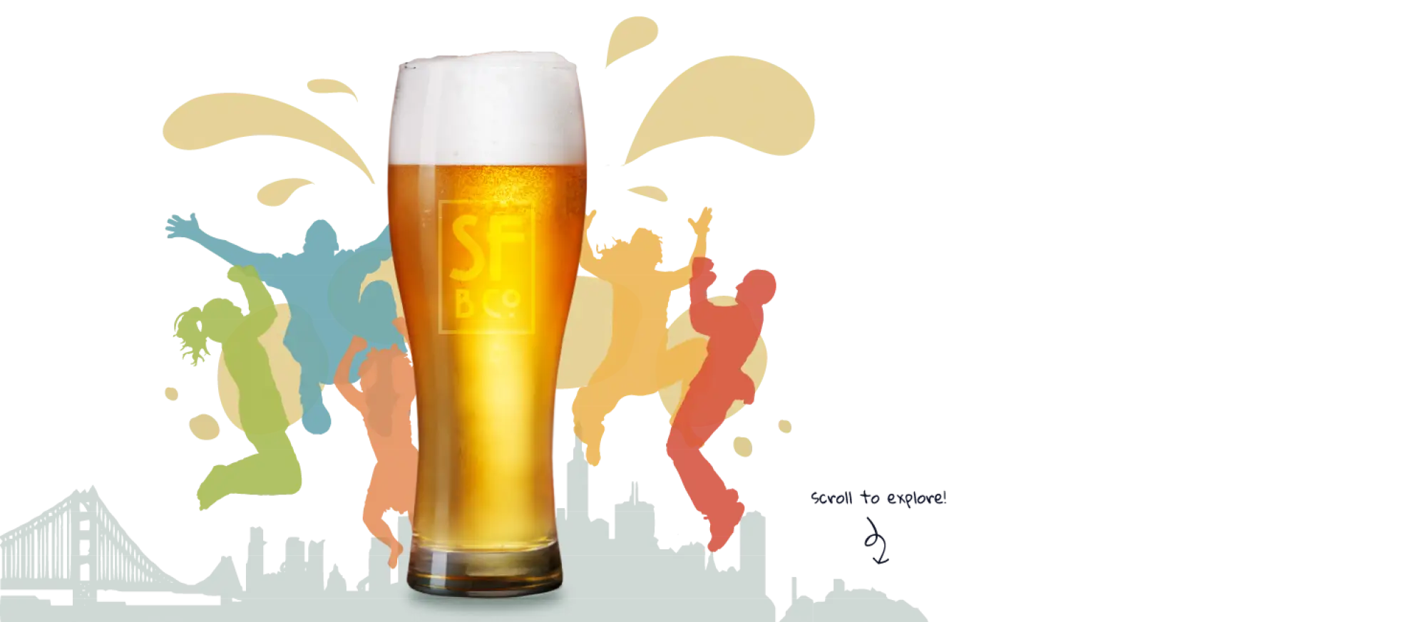 Beer Glass with Splashing Background