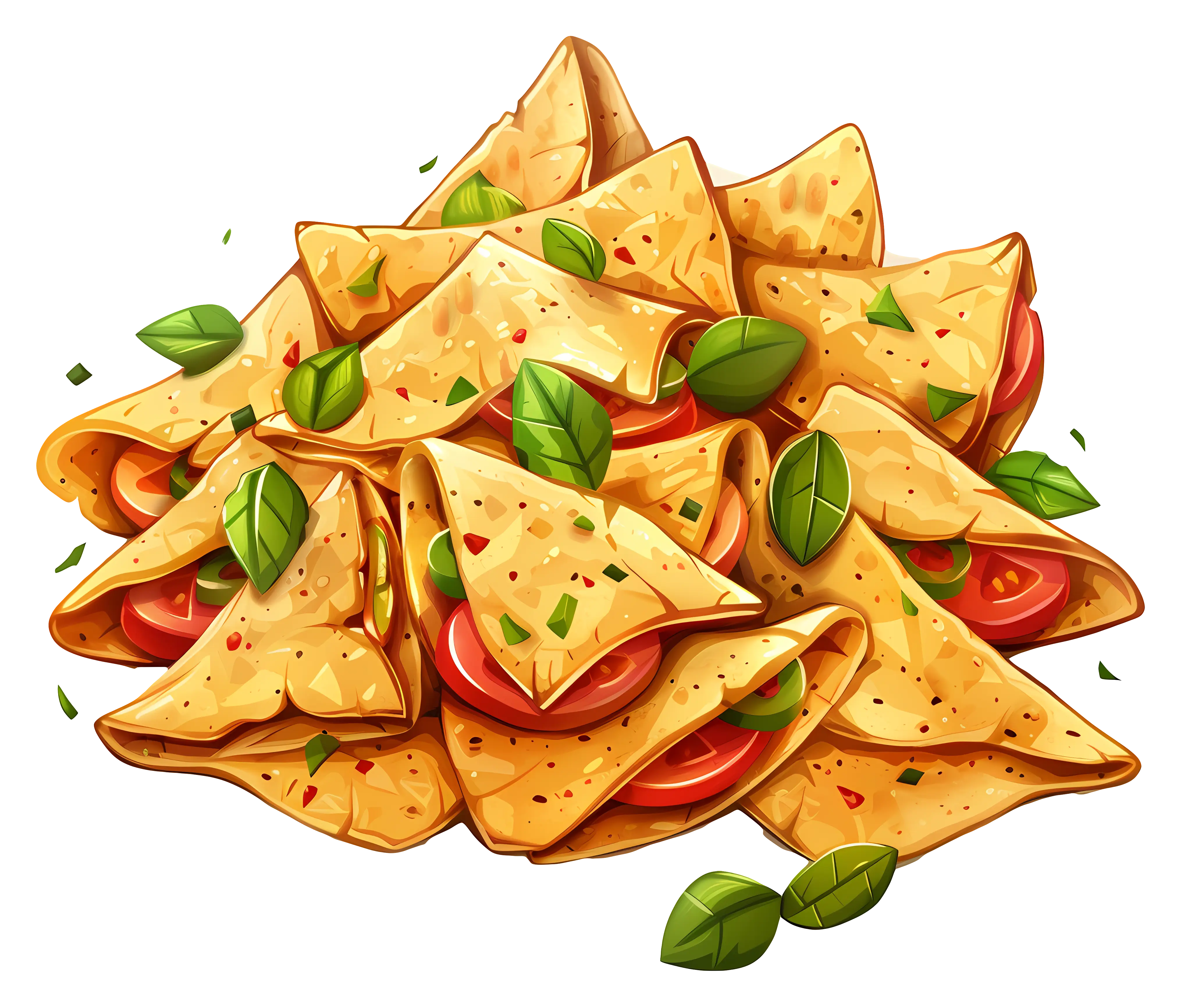 Crispy Nachos with Tomatoes and Basil