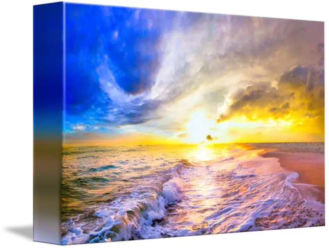 Stunning Ocean Sunset with Golden Sky